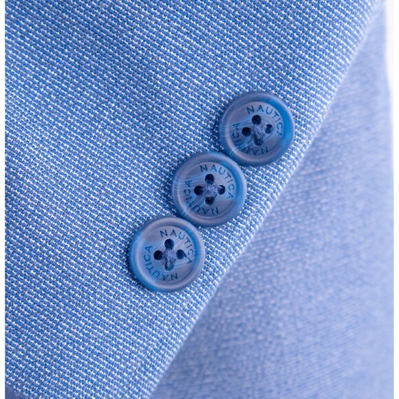 Nautica  2-piece Suit Textured Blue 2 Button Jacket Blazer Boys 16 Pants 28X25 - Picture 8 of 16